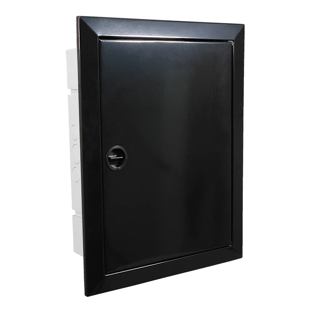 68124МЧ Тусо Щиток для скрытой проводки на 24 мод. с металлической дверцей 430х325х103мм, черный